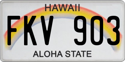 HI license plate FKV903