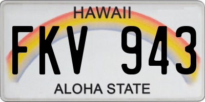 HI license plate FKV943