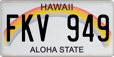 HI license plate FKV949