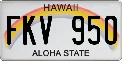 HI license plate FKV950
