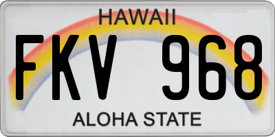 HI license plate FKV968