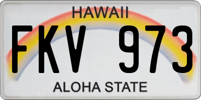 HI license plate FKV973