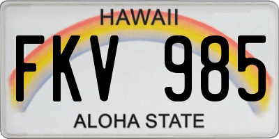 HI license plate FKV985