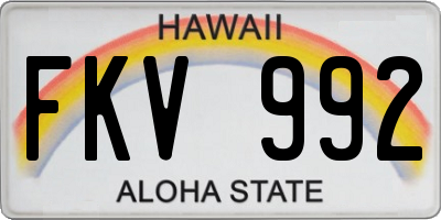 HI license plate FKV992