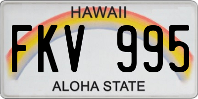 HI license plate FKV995