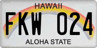 HI license plate FKW024