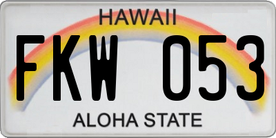 HI license plate FKW053
