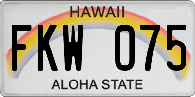 HI license plate FKW075