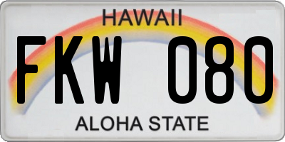 HI license plate FKW080