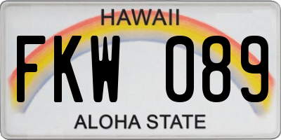HI license plate FKW089