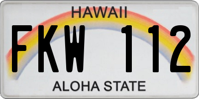 HI license plate FKW112