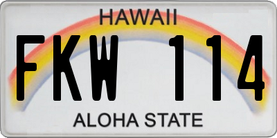 HI license plate FKW114