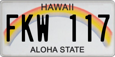 HI license plate FKW117