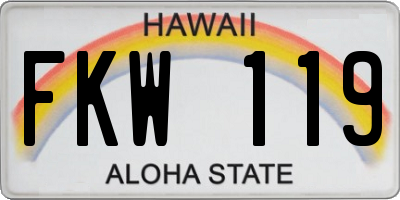 HI license plate FKW119