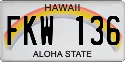 HI license plate FKW136