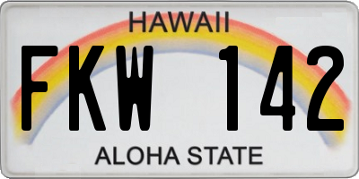 HI license plate FKW142