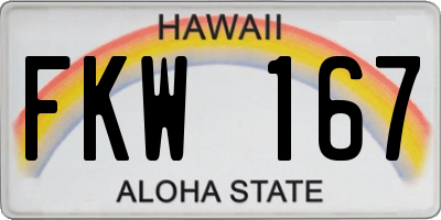 HI license plate FKW167