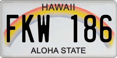 HI license plate FKW186