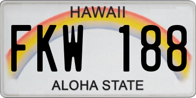 HI license plate FKW188