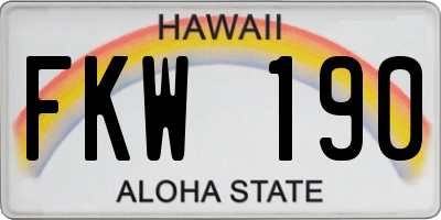 HI license plate FKW190