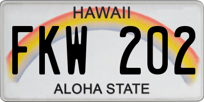 HI license plate FKW202