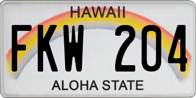 HI license plate FKW204