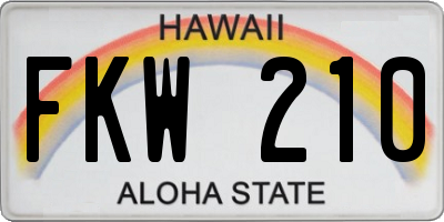 HI license plate FKW210