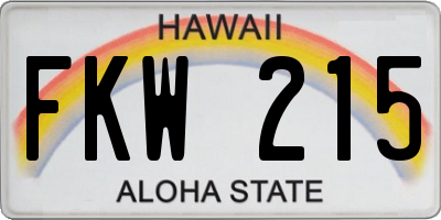 HI license plate FKW215