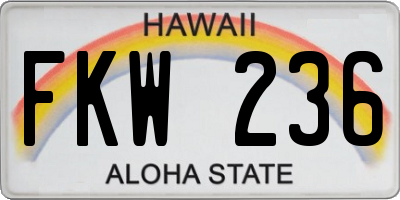 HI license plate FKW236