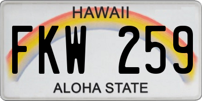 HI license plate FKW259