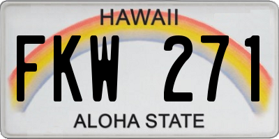 HI license plate FKW271