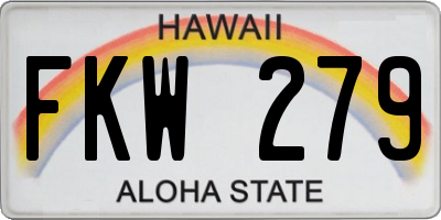 HI license plate FKW279