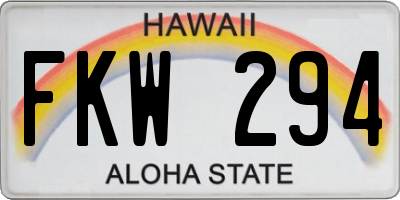 HI license plate FKW294