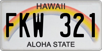HI license plate FKW321