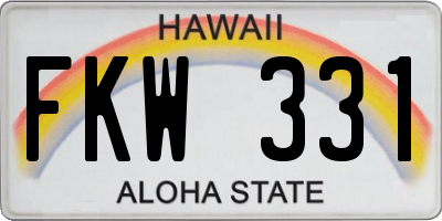 HI license plate FKW331