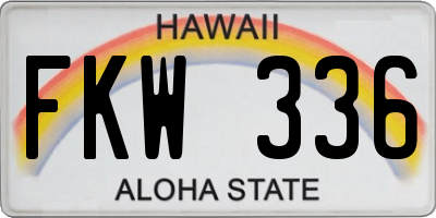 HI license plate FKW336