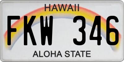 HI license plate FKW346