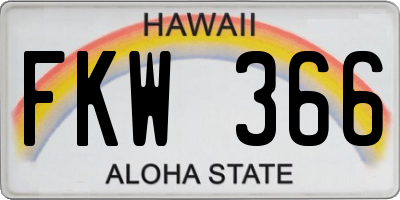 HI license plate FKW366