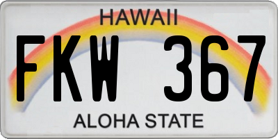 HI license plate FKW367