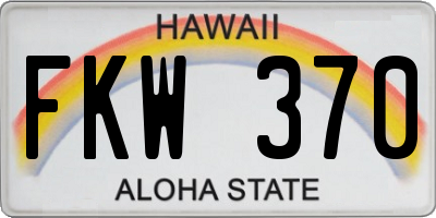 HI license plate FKW370