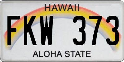 HI license plate FKW373
