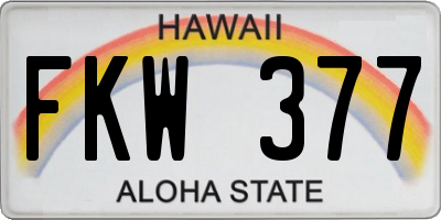 HI license plate FKW377