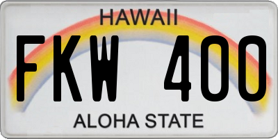 HI license plate FKW400