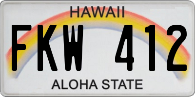 HI license plate FKW412