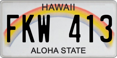 HI license plate FKW413
