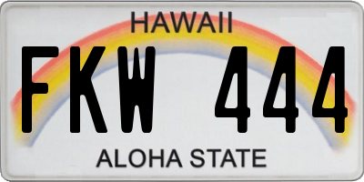 HI license plate FKW444