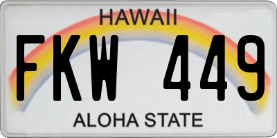 HI license plate FKW449