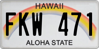 HI license plate FKW471