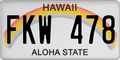 HI license plate FKW478
