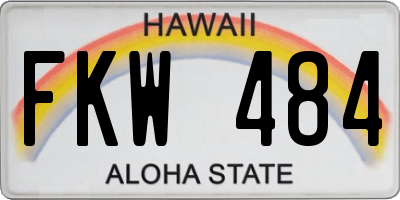 HI license plate FKW484